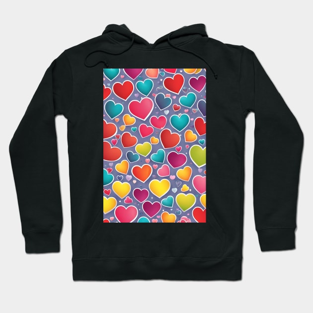 Colourful heart pattern Hoodie by Spaceboyishere